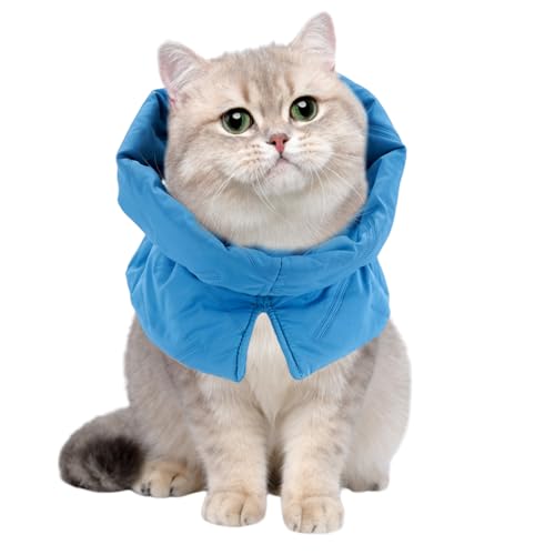 Halskrause Katze Schutz Katzen Erholungshalsband: WIYETY Halskrause Katze Verstellbar Genesungshalsband, Weich Verstellbar Genesungshalsband für Katzen, Katzenkragen das Lecken von Wunden(Blau, S) von WIYETY