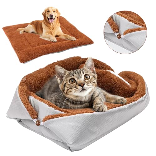 WIYETY 2 in 1 Katzenbett Haustierbett: Plüsch Weich Katzenkissen, Flauschige Katzenbett, Waschbar Katzensofa Katzennest für Kleine Hunde Katzen, Silberkaffeefarbe WIYETY 2 in 1 Katzenbett Haustierbett: Plüsch Weich Katzenkissen, Flauschige Katzenbett, Waschbar Katzensofa Katzennest für Kleine Hunde Katzen, Silberkaffeefarbe von WIYETY