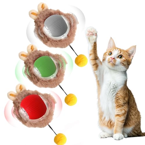 WIYETY 3er Set Interaktiver Powerball für Katzen und Hunde – USB-aufladbarer Elektro-Spielball mit 4 Lichtmodi, Robuster Silikonball für Indoor-Spaß (Rot/Grün/Grau) WIYETY 3er Set Interaktiver Powerball für Katzen und Hunde – USB-aufladbarer Elektro-Spielball mit 4 Lichtmodi, Robuster Silikonball für Indoor-Spaß (Rot/Grün/Grau) von WIYETY