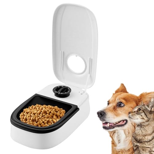 WIYETY Automatischer Futterspender für Haustier, Automatische Haustierfütterung für Hunde und Katzen, Futterautomat mit mit 48-Stunden Timer, Futternapf für Katzen und Hunde(350ML-Schwarz) von WIYETY