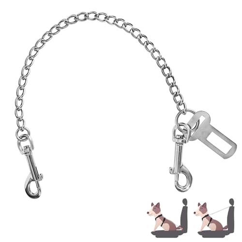 WIYETY Edelstahl Hundehalsband Bissfester Anschnallgurt: 80 cm Hundegurt Kurz fürs Auto Rückbank, Auto Hundeleinen Sicherheitsgeschirre Hundeanschnaller für kleine mittelgroßen großen Hunden WIYETY Edelstahl Hundehalsband Bissfester Anschnallgurt: 80 cm Hundegurt Kurz fürs Auto Rückbank, Auto Hundeleinen Sicherheitsgeschirre Hundeanschnaller für kleine mittelgroßen großen Hunden von WIYETY