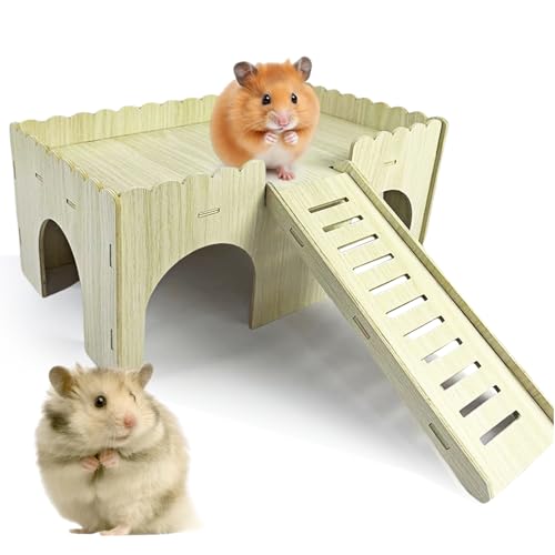 WIYETY Groß Meerschweinchen Haus Hamster Haus Hamster Haus Holz mit Rampe 4 Eingänge, Meerschweinchen Spielzeug, DIY Spielzeug Käfig Dekor, Meerschweinchen Zubehoer, 38 x 25 x 18 cm WIYETY Groß Meerschweinchen Haus Hamster Haus Hamster Haus Holz mit Rampe 4 Eingänge, Meerschweinchen Spielzeug, DIY Spielzeug Käfig Dekor, Meerschweinchen Zubehoer, 38 x 25 x 18 cm von WIYETY