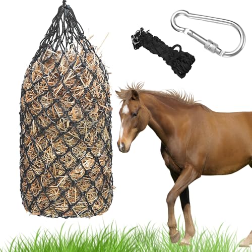 WIYETY Heunetz für Pferde Groß: Futternetz mit Ringen und Karabinerhaken, Heunetz für Pferde 100cm, Maschenweite 5 x 5 cm, Heunetz Pferd Heusack für Pferde, Schwarz WIYETY Heunetz für Pferde Groß: Futternetz mit Ringen und Karabinerhaken, Heunetz für Pferde 100cm, Maschenweite 5 x 5 cm, Heunetz Pferd Heusack für Pferde, Schwarz von WIYETY