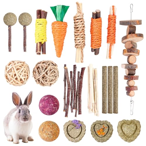 WIYETY Kaninchen Spielzeug Kleintiere Kauspielzeug: 18 Stück Kaninchen Kauspielzeug, Hasen Spielzeug Kleintiere Kauspielzeug, Molarspielzeug für Kleintiere Hamster Kaninchen Meerschweinchen Chinchilla WIYETY Kaninchen Spielzeug Kleintiere Kauspielzeug: 18 Stück Kaninchen Kauspielzeug, Hasen Spielzeug Kleintiere Kauspielzeug, Molarspielzeug für Kleintiere Hamster Kaninchen Meerschweinchen Chinchilla von WIYETY
