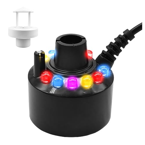 WIYETY Spritzschutz Nebelmaschine Ultraschall Nebler: 12 LED Nebelmaschine Mini, Teichzerstäuber Luftbefeuchter, Farbwechsel Nebelmaschine, Vernebler für Halloween Pumpkin Hexentopf Party von WIYETY