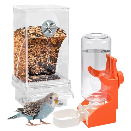 WIYETY Transparent Automatischer Futterspender Vögel: Vogelfutterspender, Automatischer Wasserspender, Käfigzubehör, für Papageien, Wellensittiche, Kanarienvögel, Nymphensittiche Finke WIYETY Transparent Automatischer Futterspender Vögel: Vogelfutterspender, Automatischer Wasserspender, Käfigzubehör, für Papageien, Wellensittiche, Kanarienvögel, Nymphensittiche Finke von WIYETY