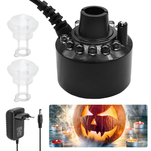 WIYETY Ultraschall Vernebler Halloween Mini Nebelmaschine, Ultraschall Nebelmaschine 12 LED ultraschall Nebelmaschine, DREI Helle Farben Kommt mit Ersatzteilen, Vernebler für Halloween Pumpkin von WIYETY