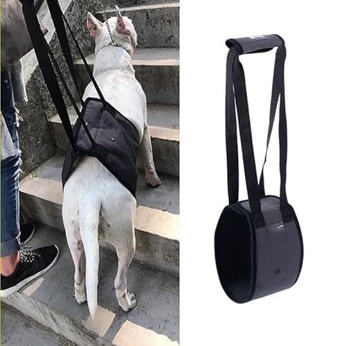 WJJKJH Hundehebegeschirr, Hundetragetuch for Große Hunde, Tragbares Hundetragetuch for Die Hinterbeine, Verstellbares Hüftstützgeschirr for Schwache Hinterbeine(Black,3-10KG) von WJJKJH