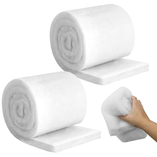 WJMY 2 Stück Filterwatte Aquarium, Verdickung, Hohe Dichte Filterschwamm 1m x 12cm, Filtermatte für Aquarien und Fischteiche, Filtervlies (100cm x 12cm x 3cm) von WJMY