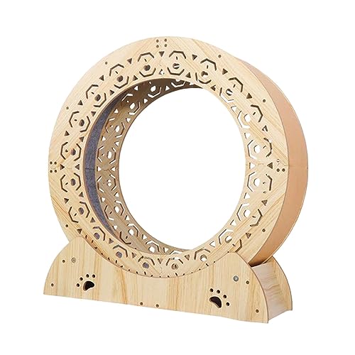 Katzenlaufband mit Teppichboden, reinigen, Katzenlaufrad, geräuschlose Rolle für Kitty, längere Lebensdauer, Holzspielzeug-Fitnessgerät Katzenlaufband mit Teppichboden, reinigen, Katzenlaufrad, geräuschlose Rolle für Kitty, längere Lebensdauer, Holzspielzeug-Fitnessgerät von WJYCGFKJ