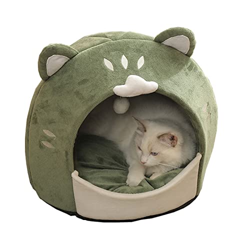 Katzenbetten für Wohnungskatzen – Niedliche Katzenbetthöhle mit hängendem Spielzeug, beruhigend, gemütlich, weich, Katzenhütte, kleine Katzenhäuser mit abnehmbarem, waschbarem, gepolstertem Kissen, von WJYLM