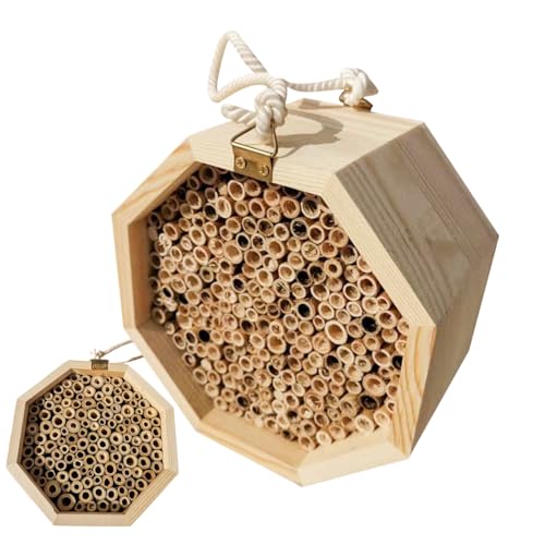 WJnflQN Bienenhaus | Holzlebensraum für Bestäuber - Bestäuberpalast, Schmetterlingshaus, Wespenlebensraum für Garten Hof Terrasse von WJnflQN