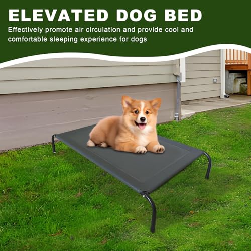WJnflQN Erhöhtes Hundebett Für Draußen - Atmungsaktives Mesh Outdoor Hundebett,Waschbare Kühlende Haustier Hängematte Für Welpe Couch Auto Camping Terrasse von WJnflQN