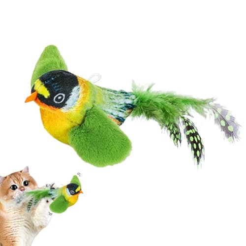 WJnflQN Fliegendes Vogel-Katzenspielzeug, simuliertes zwitscherndes Vogel-Katzenspielzeug | Flatterndes Kauspielzeug für Katzen, Kätzchenspielzeug | Interaktives Katzenspielzeug, berührungsaktiviert, WJnflQN Fliegendes Vogel-Katzenspielzeug, simuliertes zwitscherndes Vogel-Katzenspielzeug | Flatterndes Kauspielzeug für Katzen, Kätzchenspielzeug | Interaktives Katzenspielzeug, berührungsaktiviert, von WJnflQN