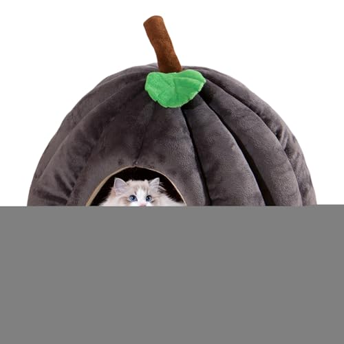 WJnflQN Haustierhöhlenbett,Kürbis-Katzenbett - Niedliches Haustier-Halloween-Höhlennest in Kürbisform | rutschfeste Haustierhöhle für Hauskatzen und kleine Hunde von WJnflQN