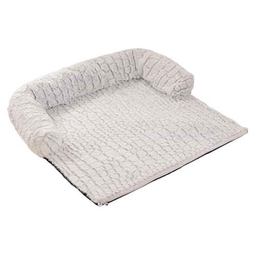 WJnflQN Hund Sofa Bett,Abnehmbarer Waschbarer Rutschfester Sofa Bezug Erhöhte Kante - Plüschige Hundematte,Für Schlafzimmer Wohnzimmer Balkon Terrasse Wohnung von WJnflQN