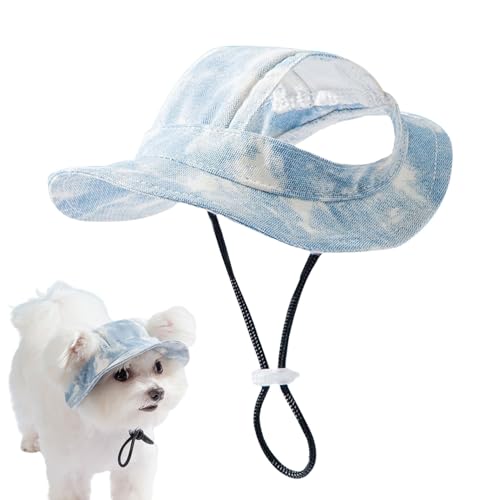 WJnflQN Katzensonnen, Hundeschaufel | Pet Sun Visor | Sun Protection Cat Sunbonnet mit Ohrlöchern atmungsaktives Haustierzubehör für mittelschwere Hunde & Welpe von WJnflQN