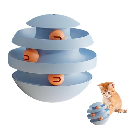 WJnflQN Katzenspielzeug Ballbahn, Kätzchen Puzzle Katzenball Spielzeug, Aktive Katzenspielzeuge, Katzenballturm, Hundeanreicherung Spielzeug, Drehteller Rolling Cat Toy für Indoor Outdoor Katzen WJnflQN Katzenspielzeug Ballbahn, Kätzchen Puzzle Katzenball Spielzeug, Aktive Katzenspielzeuge, Katzenballturm, Hundeanreicherung Spielzeug, Drehteller Rolling Cat Toy für Indoor Outdoor Katzen von WJnflQN