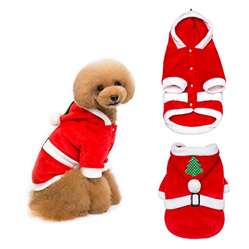 Hund Weihnachten Outfit, Weihnachten Kleidung für Hundekostüme, Warm Halten Weihnachtsmann Kleid, Hund Hoodie Weihnachten, Haustier Hoodie Mantel für kleine mittelgroße Hunde Welpen Haustiere, M Hund Weihnachten Outfit, Weihnachten Kleidung für Hundekostüme, Warm Halten Weihnachtsmann Kleid, Hund Hoodie Weihnachten, Haustier Hoodie Mantel für kleine mittelgroße Hunde Welpen Haustiere, M von WLICCHS
