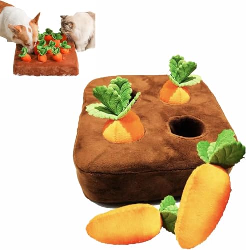 WLJEHWLJ Carrot Patch Katzenspielzeug Katzenminze Katzenspielzeug Interaktives Karotten-Katzenspielzeug für Hauskatzen Kauspielzeug für Hunde Katzen Karotten-Katzenpuzzlespielzeug gegen Langeweile von WLJEHWLJ