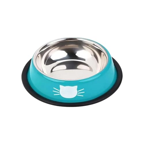 Dicke, rutschfeste Futternapf for Katzen und Hunde, Lebensmittelutensilien, einzelne Futternäpfe aus Edelstahl for Katzen und Welpen, Katzenzubehör Katzennapf (Color : BU) von WLTYSM