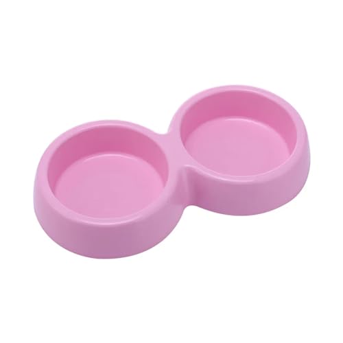 Doppelter Futternapf aus Edelstahl, Trinkgeschirr for Haustiere, Katzenfutter, Welpenfutter, Futter for Kätzchen, Wasserzubehör Katzennapf (Color : Pink1) von WLTYSM