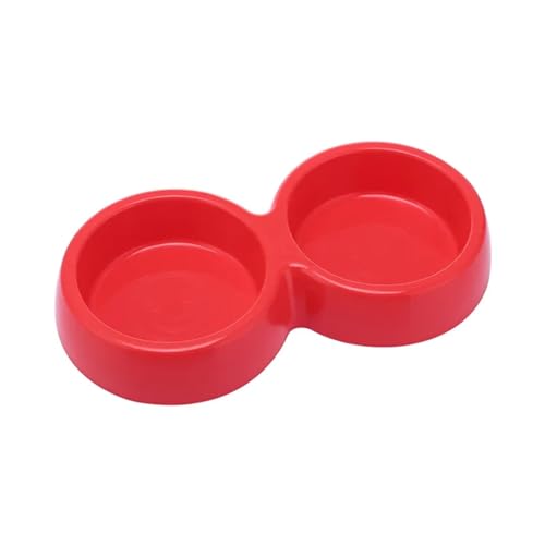 Doppelter Futternapf aus Edelstahl, Trinkgeschirr for Haustiere, Katzenfutter, Welpenfutter, Futter for Kätzchen, Wasserzubehör Katzennapf (Color : Red1) von WLTYSM