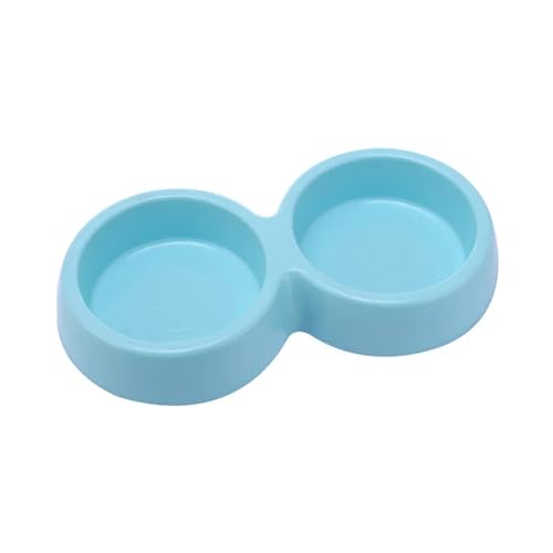 Doppelter Futternapf aus Edelstahl, Trinkgeschirr for Haustiere, Katzenfutter, Welpenfutter, Futter for Kätzchen, Wasserzubehör Katzennapf (Color : Sky blue1) von WLTYSM