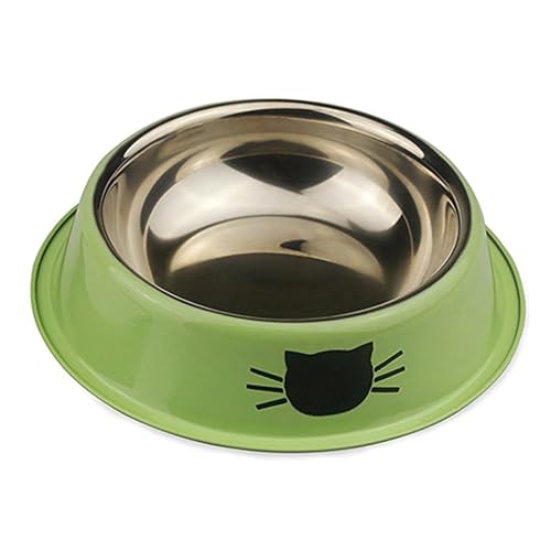 Edelstahl-Napf for Katzen, Kätzchen, Welpen, rutschfest, for kleine Hunde und Katzen Katzennapf (Color : Green) von WLTYSM