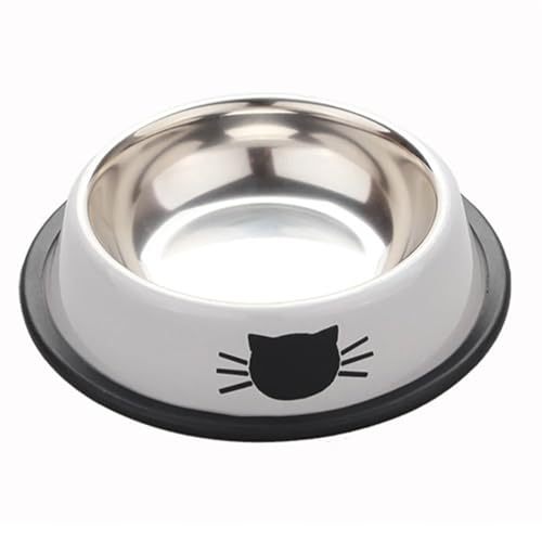 Edelstahl-Napf for Katzen, Kätzchen, Welpen, rutschfest, for kleine Hunde und Katzen Katzennapf (Color : Grey) von WLTYSM