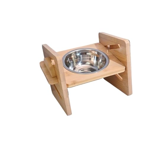 Erhöhte Edelstahl-Katzennäpfe mit Bambusständer, neigbar, verstellbar, erhöhte Futter- und Wassernäpfe for Welpen und Katzen, Halter for Futterspender for Haustiere, Zubehör Katzennapf (Color : 1 Bow Erhöhte Edelstahl-Katzennäpfe mit Bambusständer, neigbar, verstellbar, erhöhte Futter- und Wassernäpfe for Welpen und Katzen, Halter for Futterspender for Haustiere, Zubehör Katzennapf (Color : 1 Bow von WLTYSM