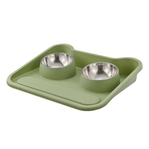 Erhöhte Katzenfütterungs-Doppelnäpfe, Rutschfester, erhöhter Katzen-Wassernapf, Futterbehälter for Katzen, Hunde, kleine Futterschale for Tierfutter Katzennapf (Color : Green) von WLTYSM