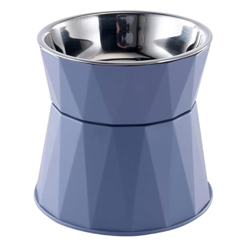 Erhöhter Futternapf for Katzen, erhöhter Teller, Futternapf for Haustiere aus Edelstahl mit Ständer for Katzen und Welpen, geteiltes Design, leicht zu reinigen Katzennapf (Color : Blue) von WLTYSM