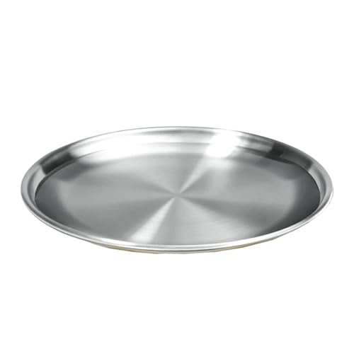 Flacher Katzennapf aus Edelstahl, langlebig, Whisker Relief, Haustier-Wasserfutternäpfe for Kätzchen, kleine, mittelgroße und große Hunde Katzennapf (Color : Silver, Size : L - Diameter 20cm) von WLTYSM