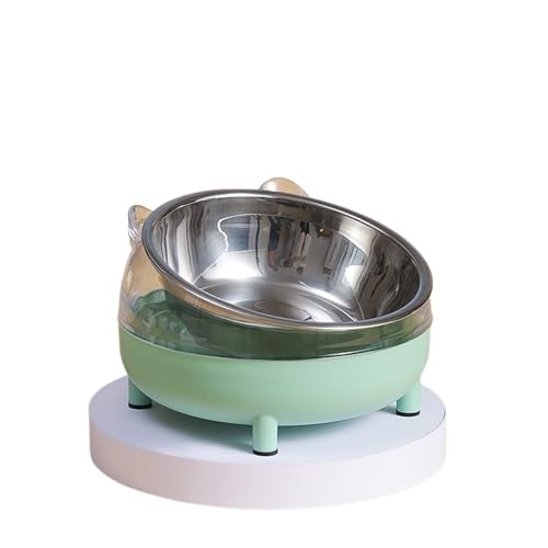 Futternapf for Katzen und Hunde, Tierfutter, Getränkenäpfe, rutschfest, for Haustiere, Edelstahl, doppelter Verwendungszweck, Vier Beine, Design for Haustiere Katzennapf (Color : Light green-01) von WLTYSM