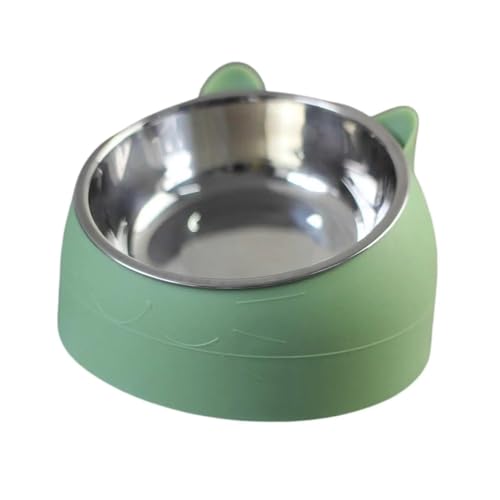 Futterspender for Haustiere, 15° erhöht, rutschfest, for Trinkfutter, geneigt, erhöhter Katzen- und Hundenapf for Kätzchen, Katzen, kleine und mittelgroße Hunde Katzennapf (Color : Green) von WLTYSM