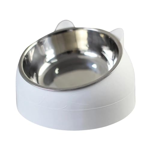 Futterspender for Haustiere, 15° erhöht, rutschfest, for Trinkfutter, geneigt, erhöhter Katzen- und Hundenapf for Kätzchen, Katzen, kleine und mittelgroße Hunde Katzennapf (Color : White) von WLTYSM