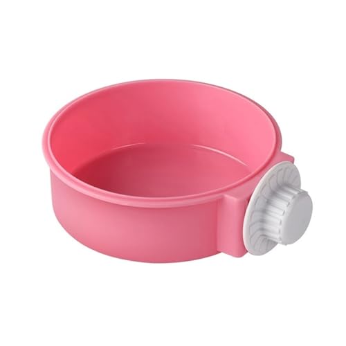 Haustier-Futternapf for Aufhängen, rutschfest, for Katzen und Hunde, Futternäpfe aus Edelstahl, for Welpen, kann am Käfig befestigt Werden Katzennapf (Color : Pink Single Bowl, Size : L 5x17CM) von WLTYSM