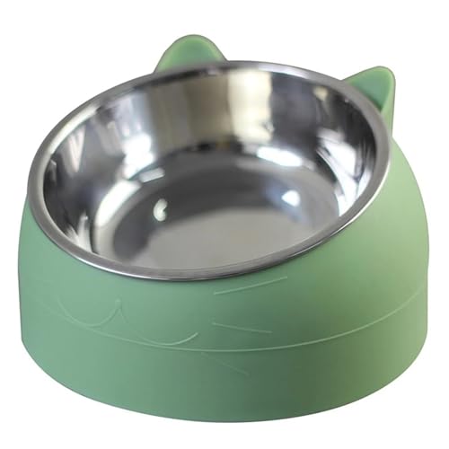 Katzennäpfe for kleine, mittelgroße und große Katzenfutternäpfe, Katzenfutter, Trinkwasser-Futternapf, neigbarer Futternapf mit Schutz for den Hals Katzennapf (Color : Beige, Size : 800ML) von WLTYSM