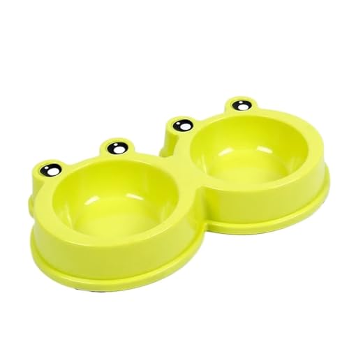 Katzennapf, Hundenapf, Trinkwasser, Fütterung, einteiliger Haustier-Doppelnapf, Edelstahl, Frosch, Tiernahrung, Utensilien, Haustierprodukte Katzennapf (Color : YE-B) von WLTYSM
