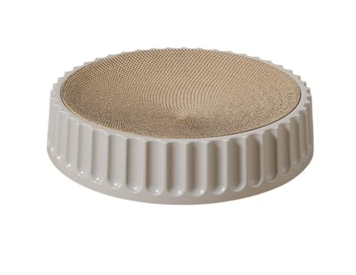 Kratzbretter Katze Rundes Katzenkratzbrett, Schleifklauen, Pappe, Wellpappe, Katzenkratzbrett, Kätzchenschaber, Haustiermöbelzubehör (Color : Gray cat Scratcher, Size : L) von WLTYSM