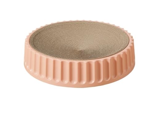 Kratzbretter Katze Rundes Katzenkratzbrett, Schleifklauen, Pappe, Wellpappe, Katzenkratzbrett, Kätzchenschaber, Haustiermöbelzubehör (Color : Pink cat Scratcher, Size : L) von WLTYSM