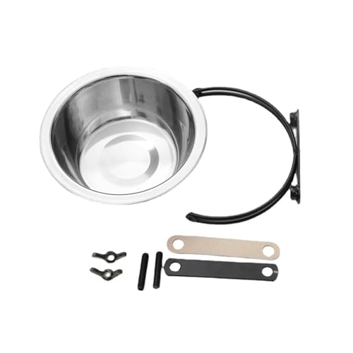 Robuster Futternapf for Welpen und Kätzchen. Einfach zu installierende hängende Hunde- und Katzen-Hängeschüsseln aus Edelstahl Katzennapf (Color : 21CM) von WLTYSM