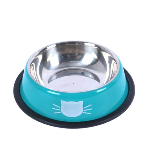 Zusammensetzbarer mehrfarbiger Edelstahlnapf for Hunde und Katzen, rutschfest, rutschfest, for Essen und Trinken, Tiernahrungsbehälter, Futternapf Katzennapf (Color : Blue) von WLTYSM