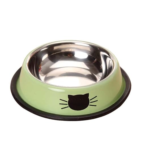 Zusammensetzbarer mehrfarbiger Edelstahlnapf for Hunde und Katzen, rutschfest, rutschfest, for Essen und Trinken, Tiernahrungsbehälter, Futternapf Katzennapf (Color : Green) von WLTYSM