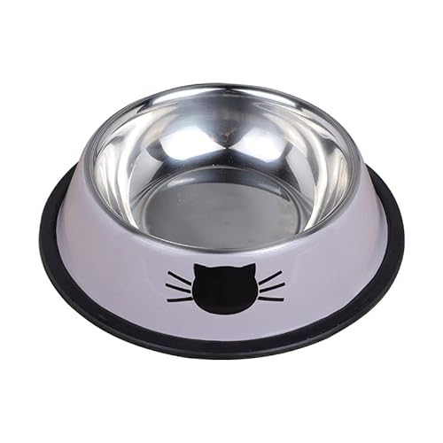 Zusammensetzbarer mehrfarbiger Edelstahlnapf for Hunde und Katzen, rutschfest, rutschfest, for Essen und Trinken, Tiernahrungsbehälter, Futternapf Katzennapf (Color : Grey) von WLTYSM