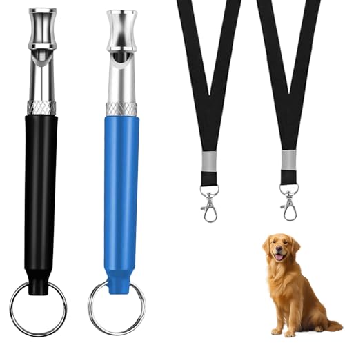 2 Stück Hundepfeife,Hundepfeife Hochfrequenz Lautlos,Erziehungshilfen für Hunde Edelstahl,Hundeerziehung Hilfsmittel,Hundetraining Hundepfeifen Einstellbare Hochfrequenz,Pfeife Hund Rütter Rückruf von WLVinson