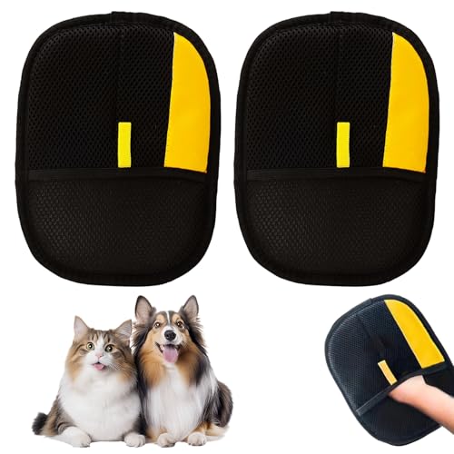 2 Stück Katzenhaarentferner Handschuh,Haustierhaar-Entferner Handschuh,Pet Hair Remover Glove,Doppelseitige Fellhandschuhe Katze,Hundehaar Tierhaar-Handschuh für Grooming Tierhaaren,Antistatischer von WLVinson