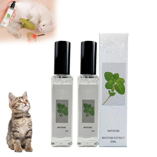 Kräuterkatzenfreude, 20 ml Kräuter-Cat-Joy-Spray, Herbal Cat Joy Sellerie Haustiere, Celery Pets Katzenminze-Spray, Katzenminze-Spray für Hauskatzen, Katzenangstlinderung, Katzenberuhigung (2PC) von WLWWCX