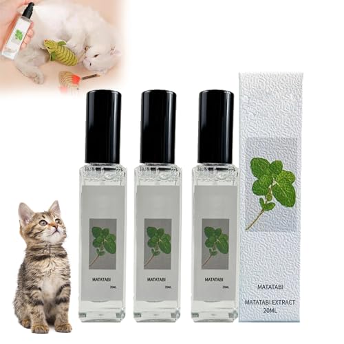 Kräuterkatzenfreude, 20 ml Kräuter-Cat-Joy-Spray, Herbal Cat Joy Sellerie Haustiere, Celery Pets Katzenminze-Spray, Katzenminze-Spray für Hauskatzen, Katzenangstlinderung, Katzenberuhigung (3PC) von WLWWCX